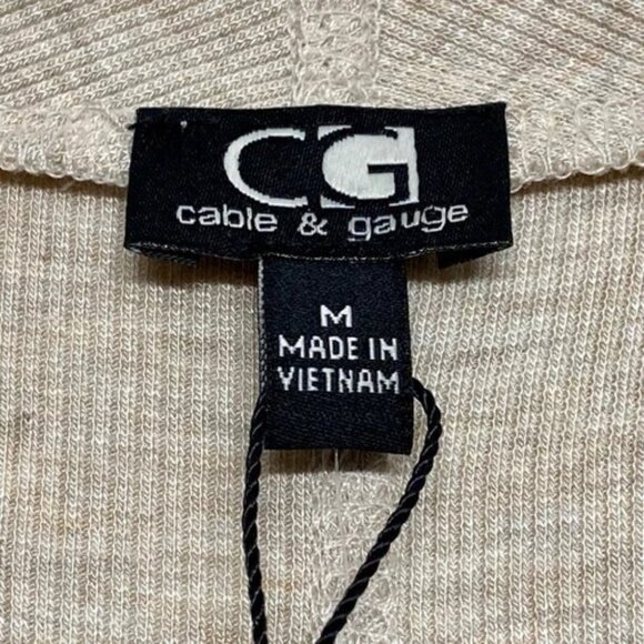 Cable & Gauge Sleeveless Cardigan Women's Medium Oatmeal Heather Open Front NWT - Picture 12 of 12